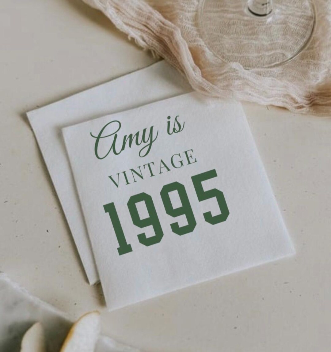 Custom 30th Birthday Napkins: Vintage 1995 Milestone Party Decor - Etsy
