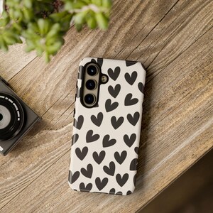 Minimalist Black Heart Phone Case | Cute Girly iPhone Case | Trendy Aesthetic Heart Cover | Coquette Lover Gift image 7