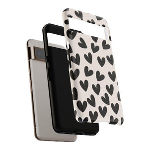 Minimalist Black Heart Phone Case | Cute Girly iPhone Case | Trendy Aesthetic Heart Cover | Coquette Lover Gift image 5