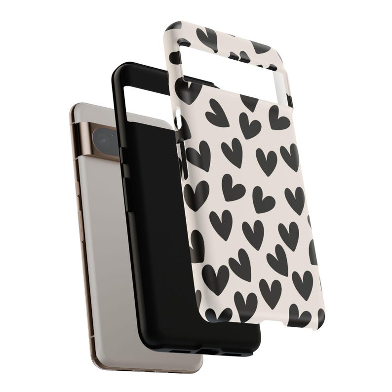 Minimalist Black Heart Phone Case | Cute Girly iPhone Case | Trendy Aesthetic Heart Cover | Coquette Lover Gift image 5