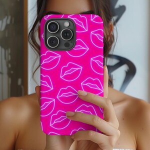 Neon Pink Phone Case Trendy Hot Pink Phone Case Gift for Teen, Cute Girly Phone Cases for Iphone 16 15 14 13, Samsung Galaxy S25 S24 S23