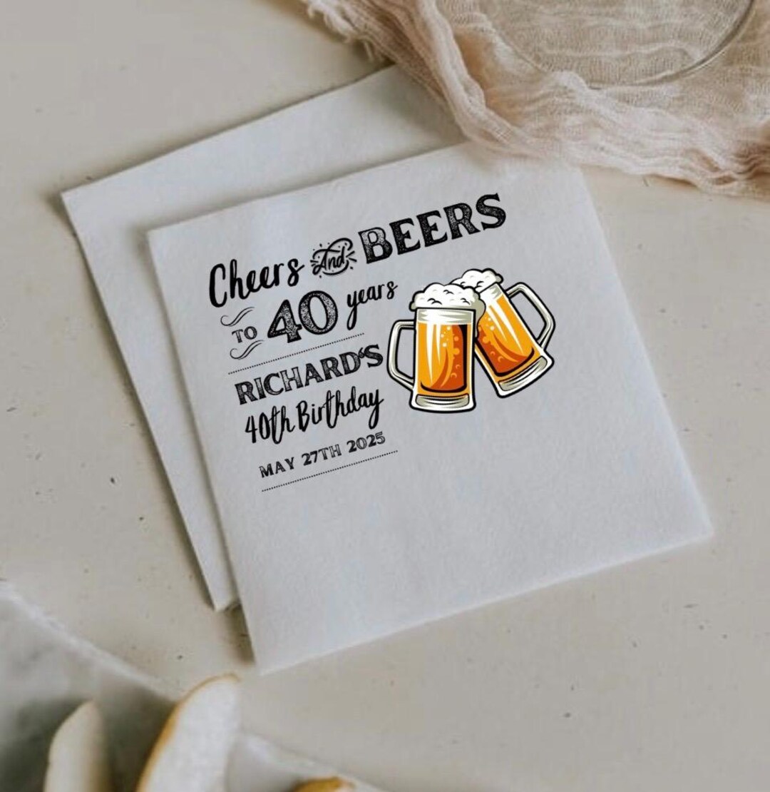 Custom Cheers and Beers Birthday Napkins: Milestone Party Decor - Etsy