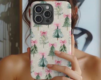 Minimalist Christmas Tree Case Phone Case for Iphone 16 15 14 Plus Pro Max Mini Galaxy S23 S24 Simple Holiday Phone Cover Gift for Her