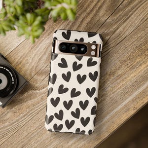 Minimalist Black Heart Phone Case | Cute Girly iPhone Case | Trendy Aesthetic Heart Cover | Coquette Lover Gift image 6