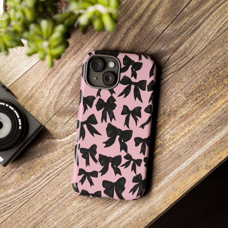 Black Bow Pink Phone Case: Preppy Coquette iPhone & Galaxy Cover image 3