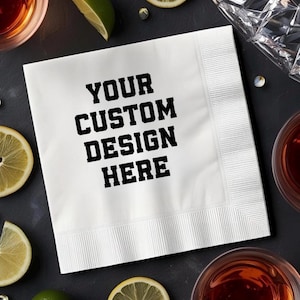 Printed Custom Napkins with Company Logo Personalized Napkins for Corporate Events, Wedding Logo Cocktail Napkins, Business Dinner Napkins