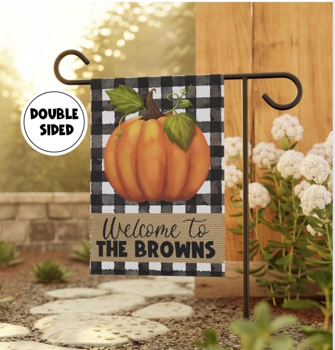 Fall Garden Flag Custom Yard Flag Personalized Garden Flag Pumpkin ...