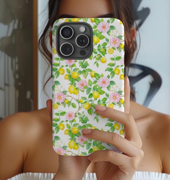Pink Flower Yellow Lemon Phone Case