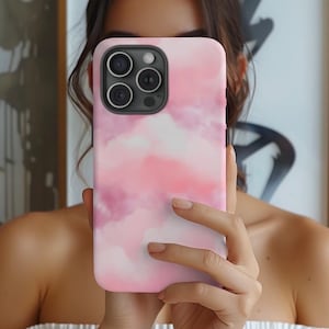 Clouds Phone Case Pink Cloud Phone Case for Iphone 16 15 14 13 12, Samsung Galaxy Phone Case, Dreamy Phone Case, Soft Pink Aesthetic Case