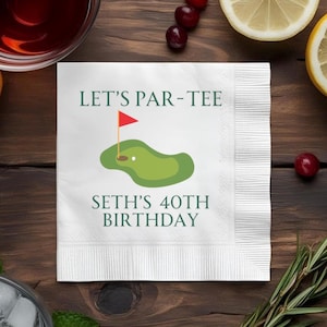 Servilletas de cumpleaños personalizadas con temática de golf: tema Par-Tee