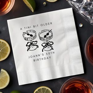 Custom A Tini Bit Older Birthday Napkins, Martini Theme Milestone Bar Napkins, 50th 60th 70th 80th Party Decor, 40th Birthday, 30th Birthday