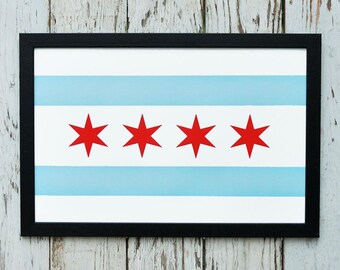 Chicago Flag Letterpress Poster