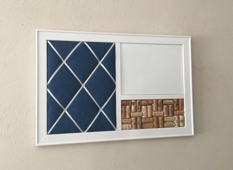 Denim French Memo Board Whiteboard or Chalkboard Corkboard Etsy