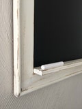 Shabby Chic Chalkboard: Distressed White Frame with Shelf