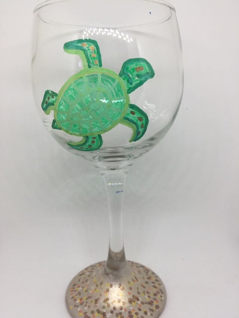 Hand Painted Beach Wine Glasses with Seashells Sand dollar Etsy