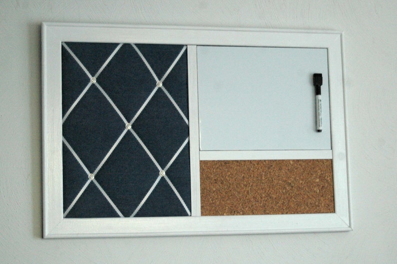 Denim French Memo Board Whiteboard or Chalkboard Corkboard Etsy