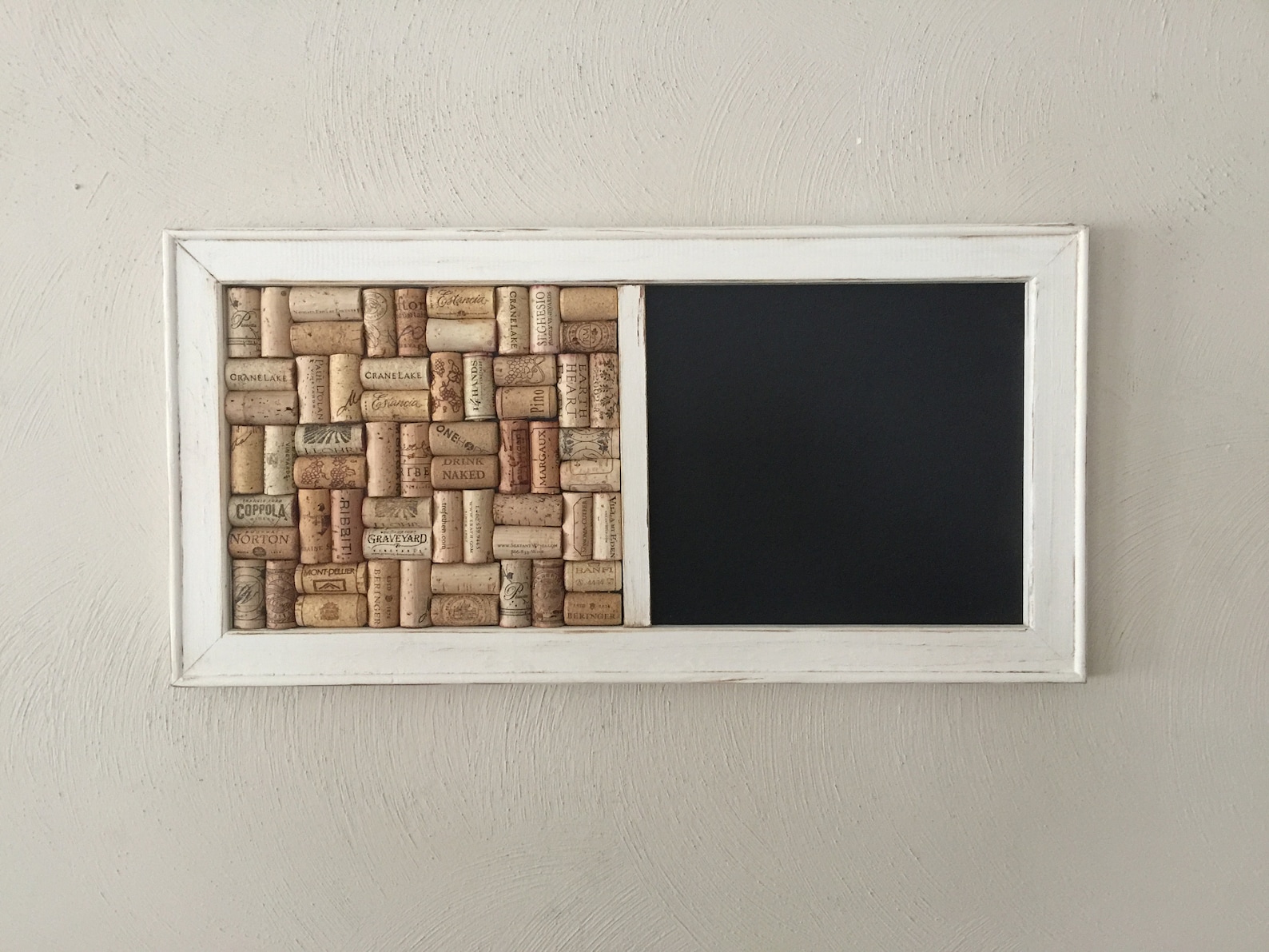 Cork Board & Chalkboard Combo Wine Corkboard Pinboard Etsy