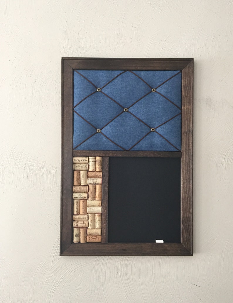 French Memo Board Wine Cork board & Chalkboard Farmhouse Etsy