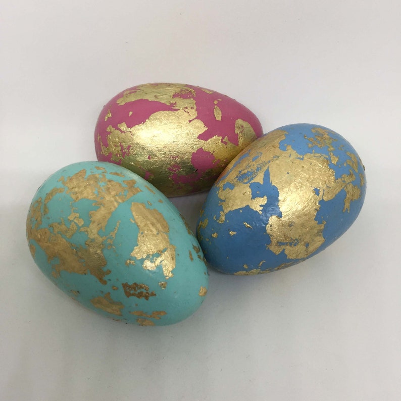 Gold Leaf Easter Eggs Decorative Easter Eggs Gilded Eggs Etsy