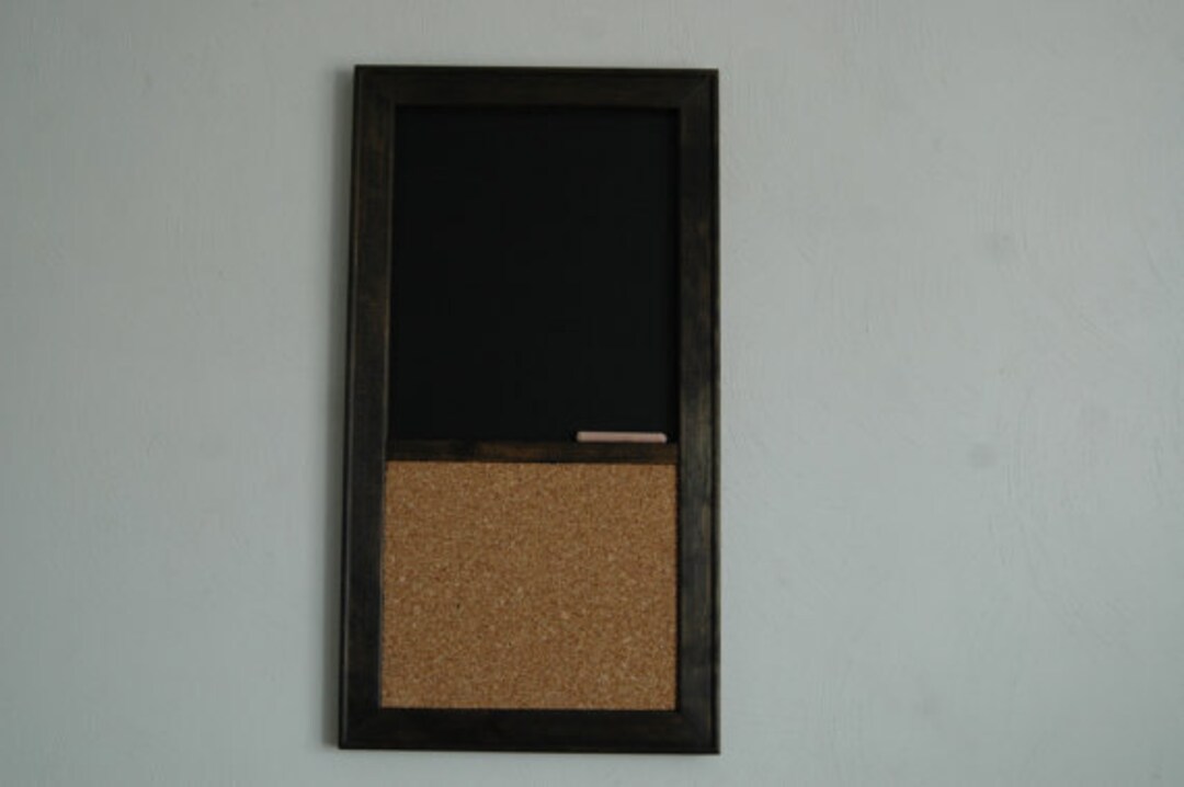 Wine Cork Board & Chalkboard Combo Kitchen Organizer, Corkboard With