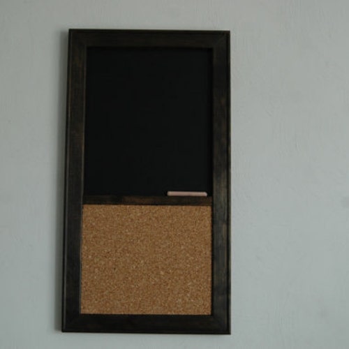 Wine Cork Board & Chalkboard Combo Kitchen Organizer Etsy