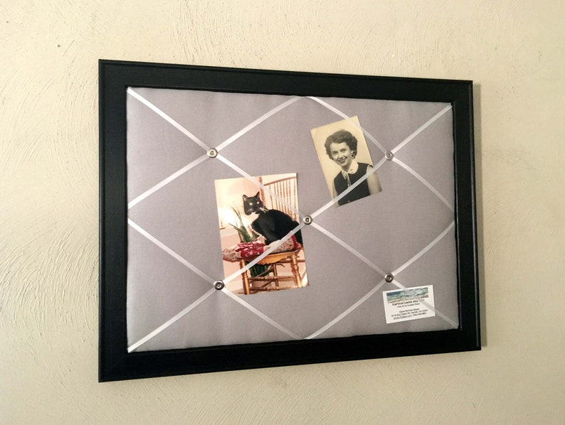 Framed Gray Linen French Memo Board Memory Board Photo Board Etsy