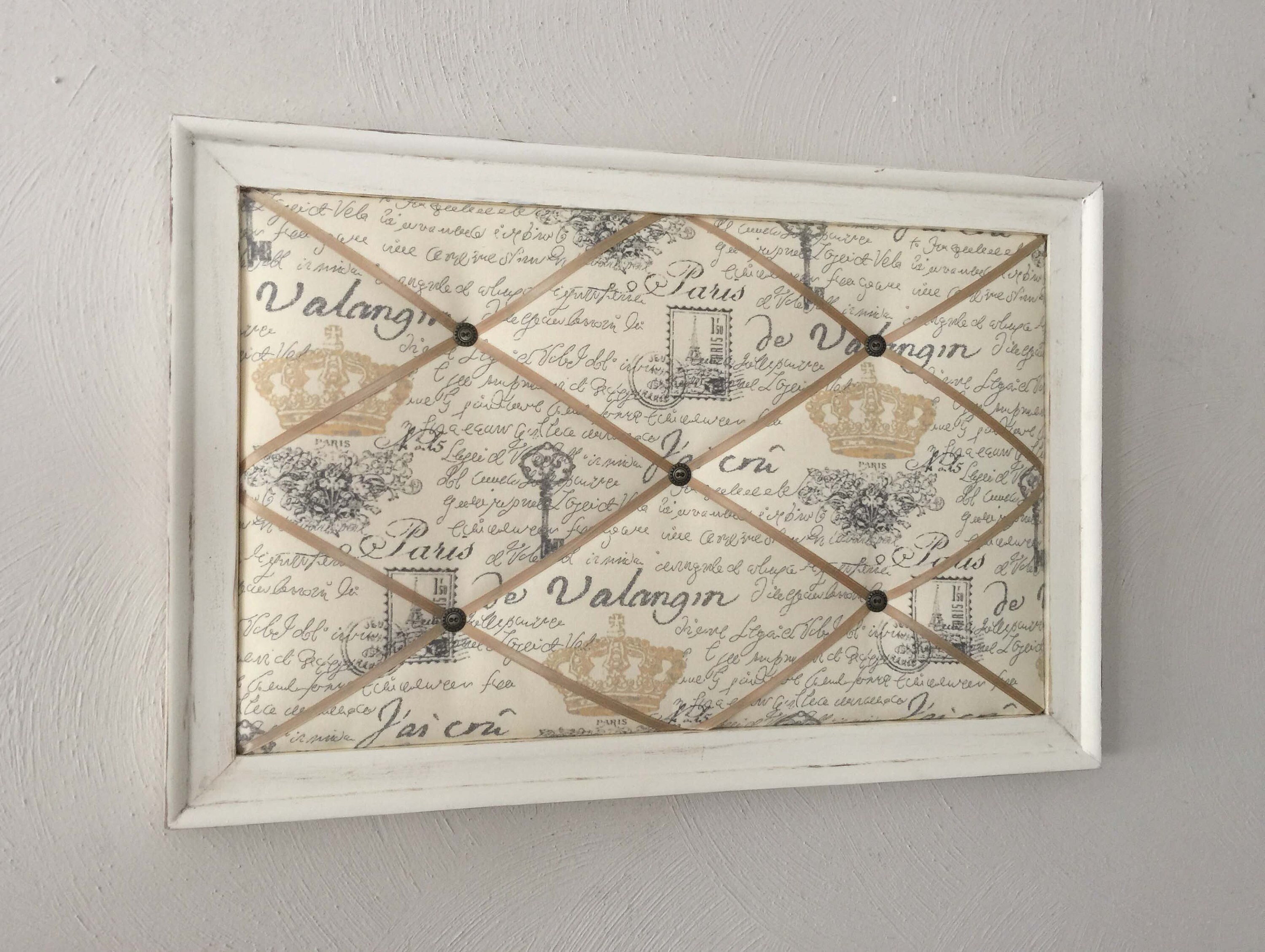French Memo Board Shabby Chic Paris Decor Ribbon Board Etsy