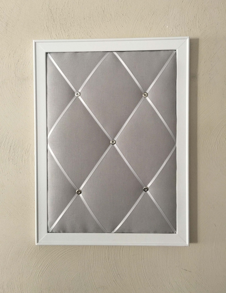 Framed Gray Linen French Memo Board Memory Board Photo Board Etsy
