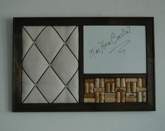 Rustykalna tablica korkowa do wina, tablica suchościeralna, tablica na notatki po francusku: organizer ścienny