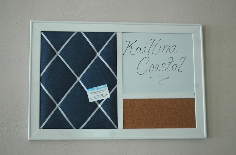 Denim French Memo Board Whiteboard or Chalkboard Corkboard Etsy