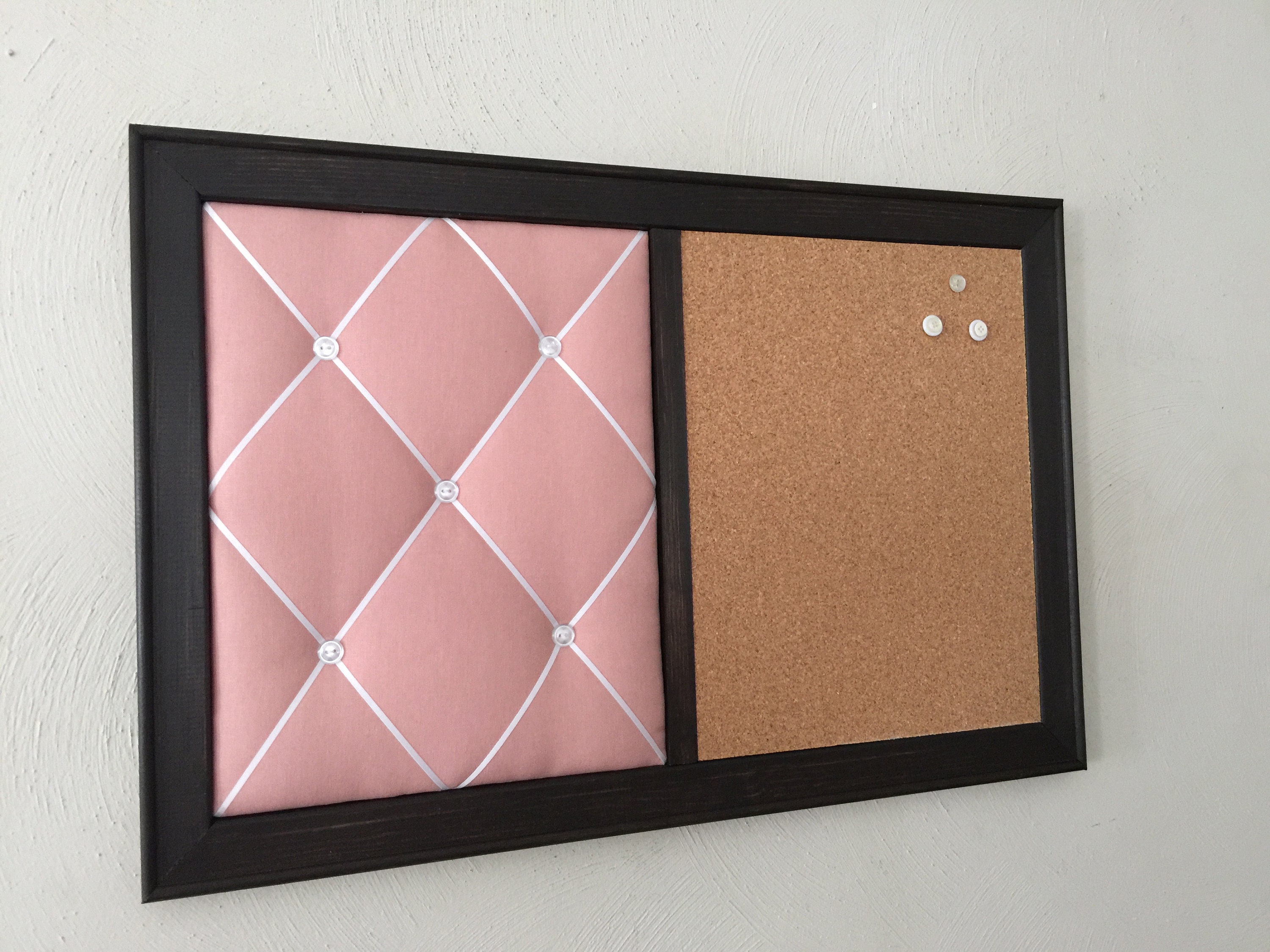 Framed Bulletin Board Fabric & Ribbon French Memo Board Etsy