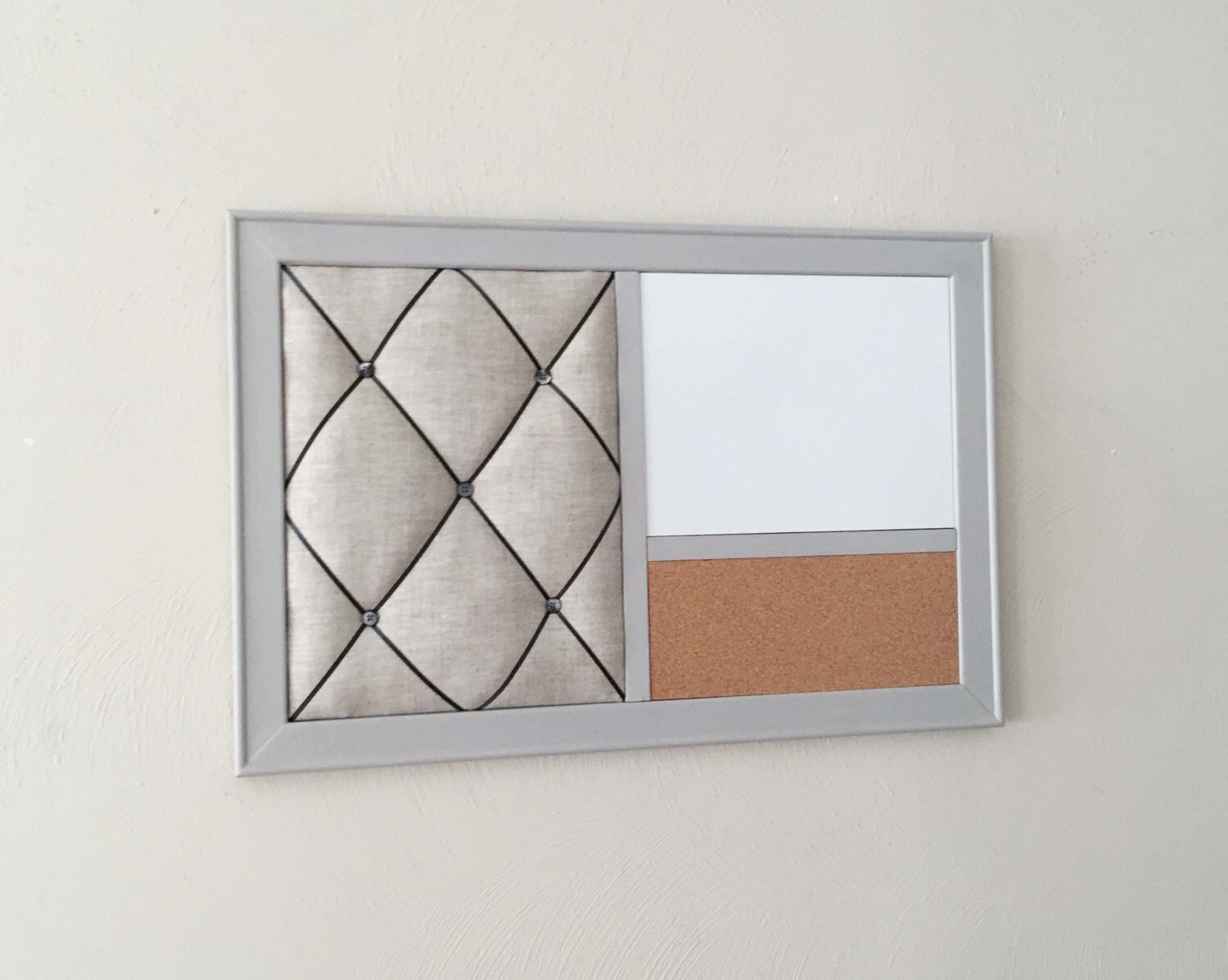 Office Decor Linen French Memo Board Whiteboard or Etsy