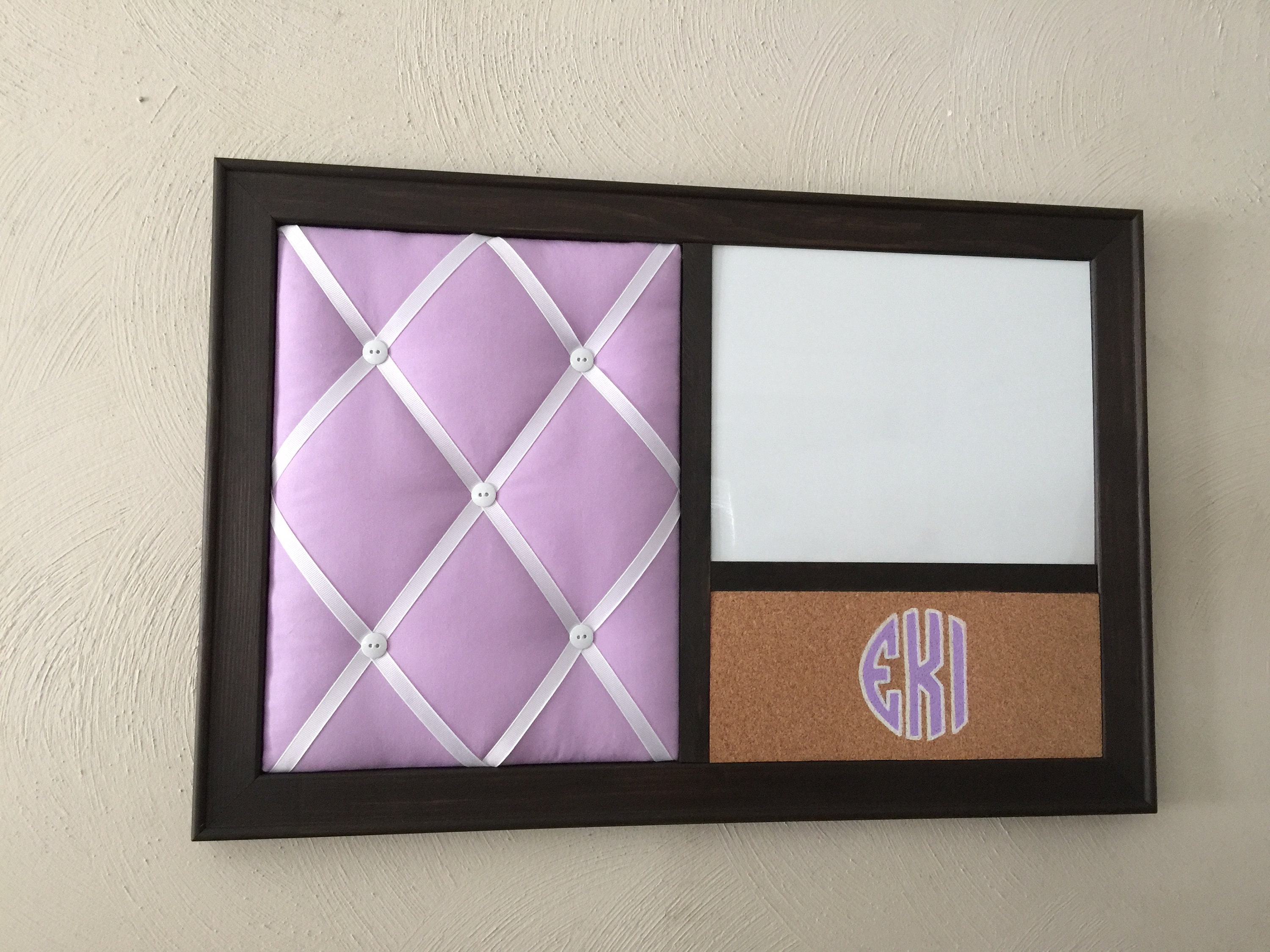 Monogramm Bulletin Board Wand-Organizer mit Whiteboard | Etsy