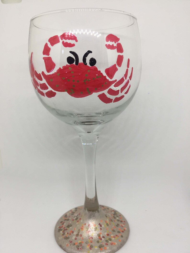 Hand Painted Beach Wine Glasses with Seashells Sand dollar Etsy