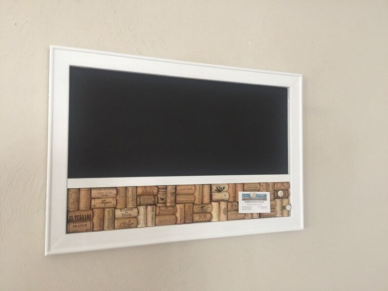 Wine Cork Board Chalkboard Combo Kitchen Corkboard Modern Etsy