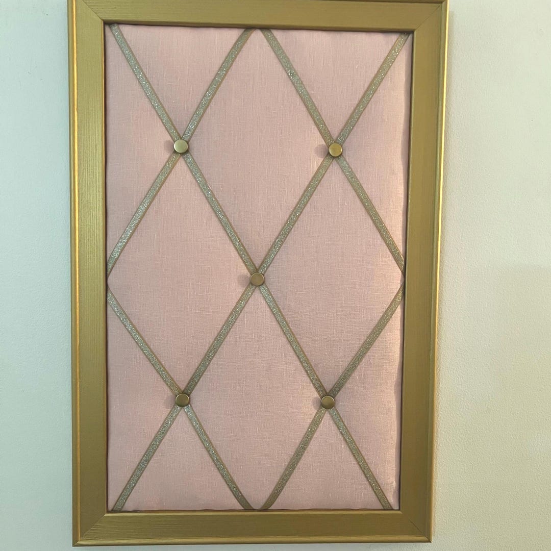Note Board With Ribbon Fabric & Ribbon French Memo Board in a Gold Frame - Etsy