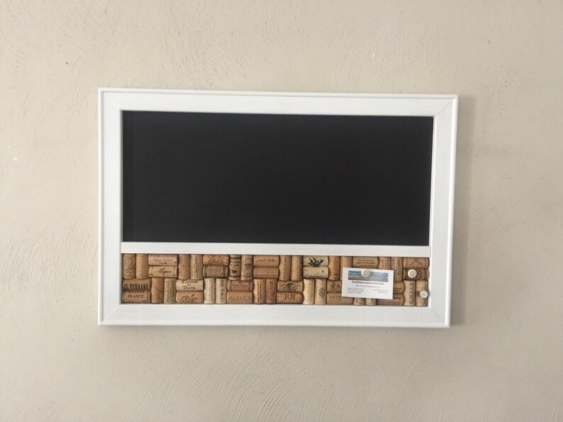 Wine Cork Board Chalkboard Combo Kitchen Corkboard Modern Etsy