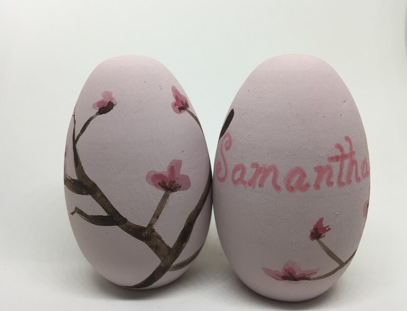 Hand bemalt Ostereier Kirschblüte Holzeier Frühling Dekor | Etsy