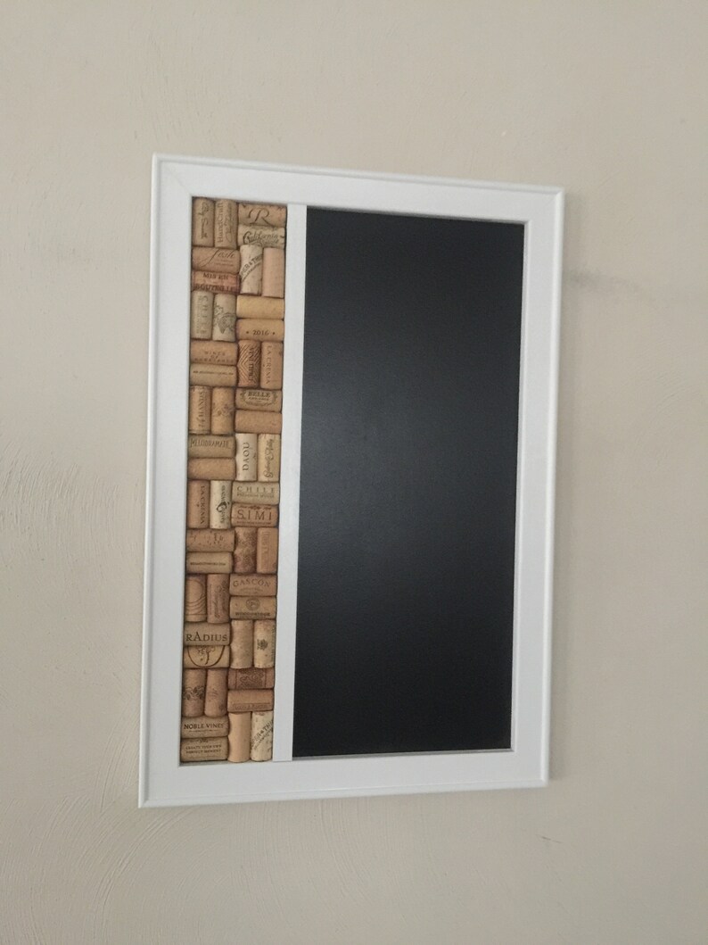 Wine Cork Board Chalkboard Combo Kitchen Corkboard Rustic Etsy