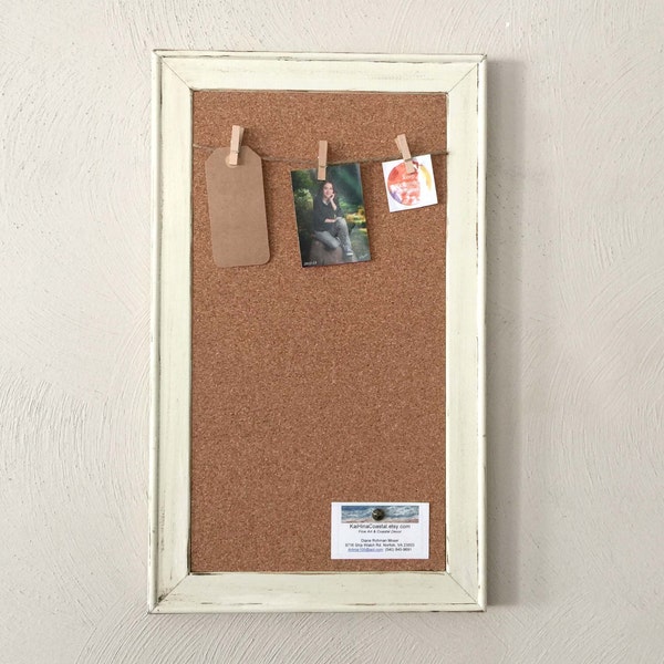 Cork board with Clothespin display, Shabby Chic Bulletin Board, Personalized Corkboard, Dorm Decor, Command Center, Office decor