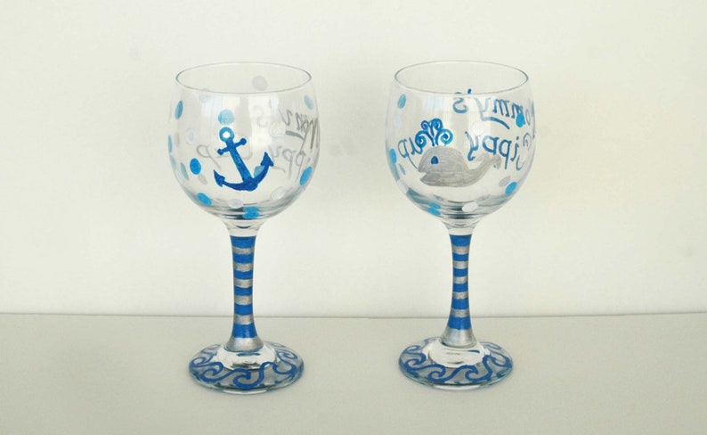 Mommy S Sippy Cup Hand Painted Wine Glass Nautical Etsy Mommy S Sippy Cup Hand Painted Wine Glass Nautical Etsy