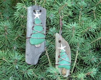 sea glass and driftwood christmas craft - the space between