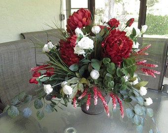 Red Dahlia Passion X-Large Artificial Flower Arrangement - Tampa Bay, FL Local Orders Only