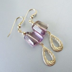 Pale Ametrine Nugget & 14K Gold-filled Teardrop Earrings