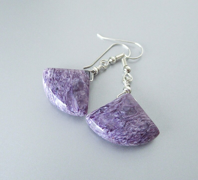 Charoite Sterling Silver Earrings main image 1