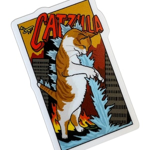 Catzilla 3&quot; Vinyl Sticker