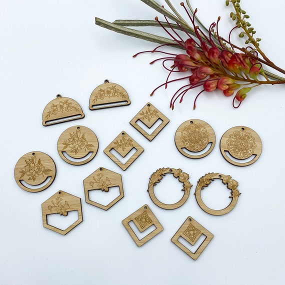 Macrame, Wooden Macrame, Earring Blanks, Timber Earring Blanks, Floral  Earrings, Wooden Earring Blank, 3mm Bamboo Light Timber Plywood 