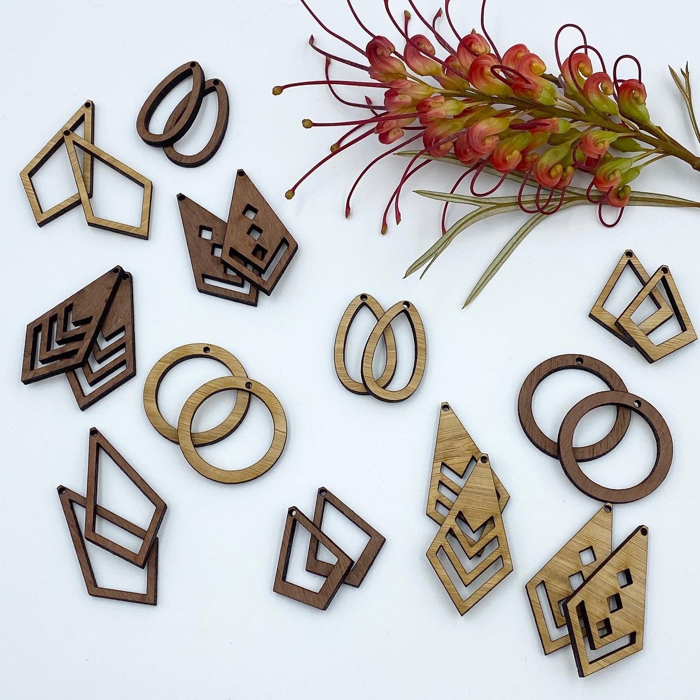 Wooden earring blanks for macrame deals
