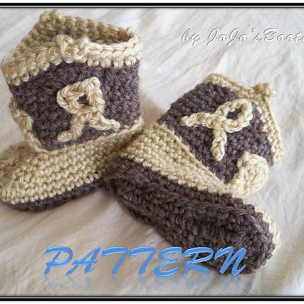 PATTERN Cowboy Boots Download - Cowboy Boot Pattern - PDF Crochet Baby Cowboy "Boot"ies- Crochet Booties Pattern - by JoJosBootique
