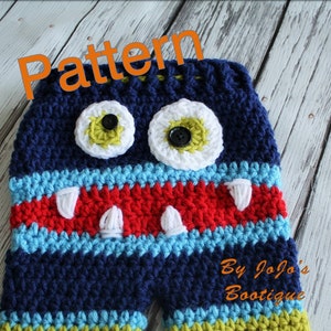 Monster Baby Pants PATTERN - Striped Baby Monster Pants - PDF Crochet Monster Pants - Baby  Boy Pants - by JoJo&#39;s Bootique